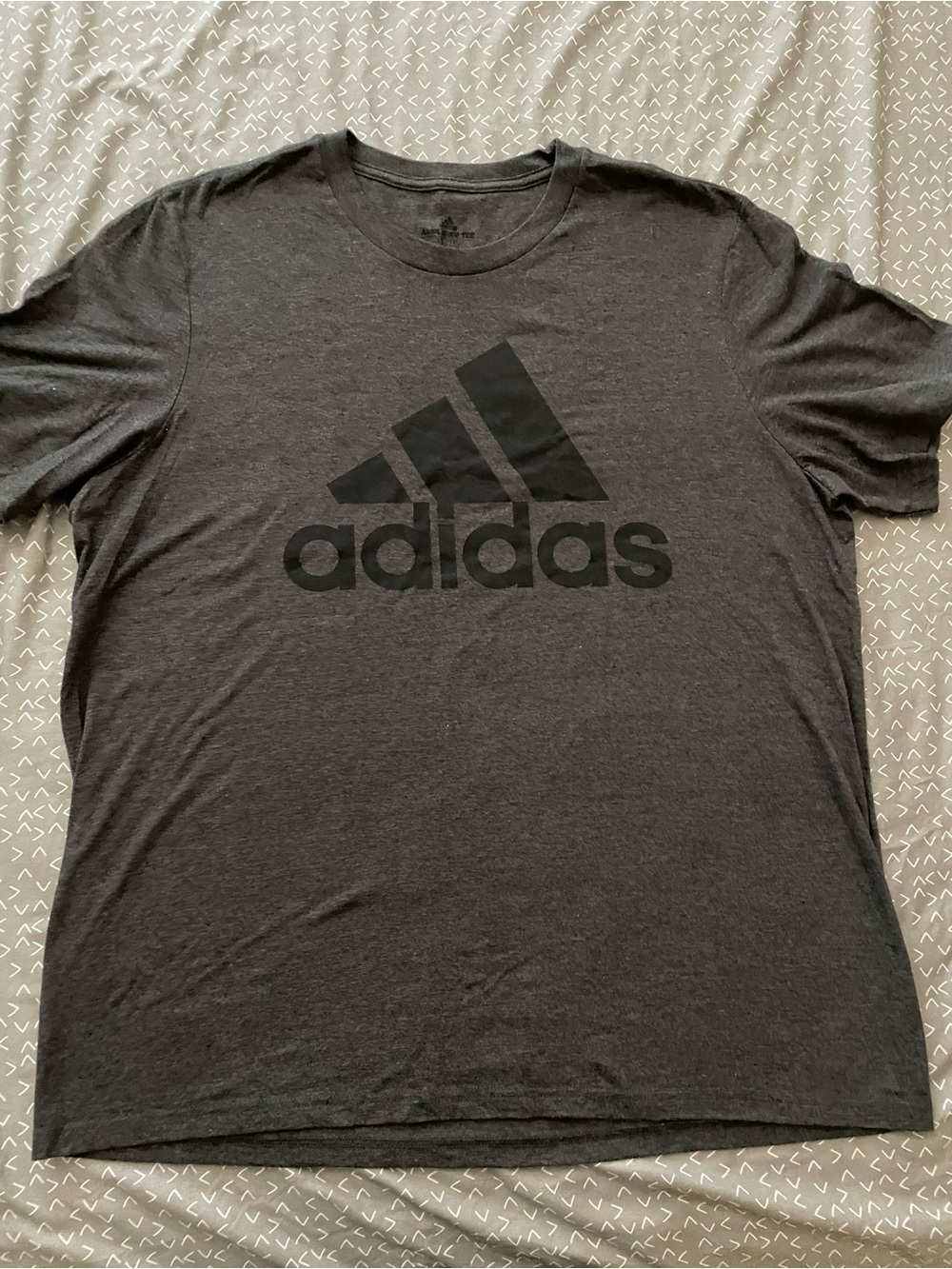 adidas Men's Dark Gray Short Sleeve Logo Tee